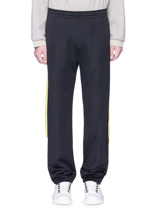 Main View - Click To Enlarge - ACNE STUDIOS - 'Norwich Face' patch stripe outseam track pants