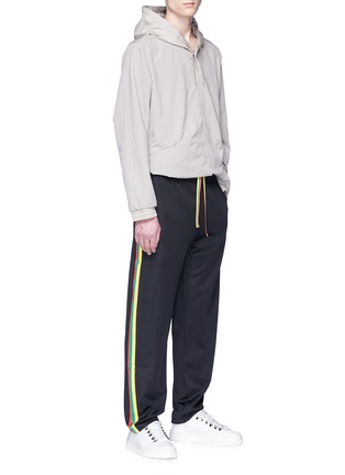 Figure View - Click To Enlarge - ACNE STUDIOS - 'Norwich Face' patch stripe outseam track pants