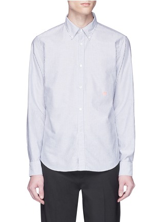 Main View - Click To Enlarge - ACNE STUDIOS - 'Ohio Face' patch stripe Oxford shirt