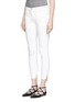Front View - Click To Enlarge - FRAME - 'Le Skinny de Jeanne' staggered cuff cropped jeans