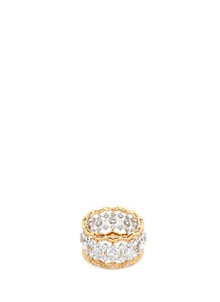 Main View - Click To Enlarge - BUCCELLATI - Rombi Eternelle' diamond 18k yellow and white gold lattice ring