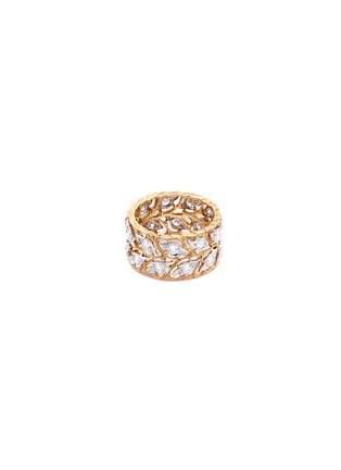 Main View - Click To Enlarge - BUCCELLATI - Eternelle' diamond 18k white and yellow gold leaf ring