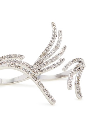 Detail View - Click To Enlarge - CZ BY KENNETH JAY LANE - Cubic zirconia angel wing two finger ring