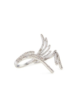 Main View - Click To Enlarge - CZ BY KENNETH JAY LANE - Cubic zirconia angel wing two finger ring