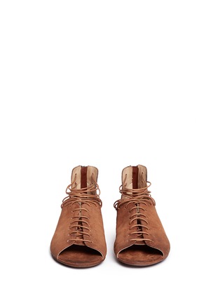 Front View - Click To Enlarge - MARSÈLL - 'Arsella' lace-up suede sandals