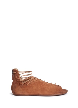 Main View - Click To Enlarge - MARSÈLL - 'Arsella' lace-up suede sandals