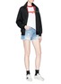 Figure View - Click To Enlarge - 73404 - 'Naughty' slogan print twill jacket