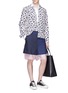 Figure View - Click To Enlarge - MARNI - Patchwork stripe wool shorts