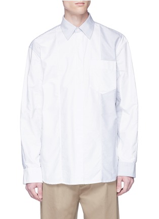 Main View - Click To Enlarge - MARNI - Stripe panel woven shirt