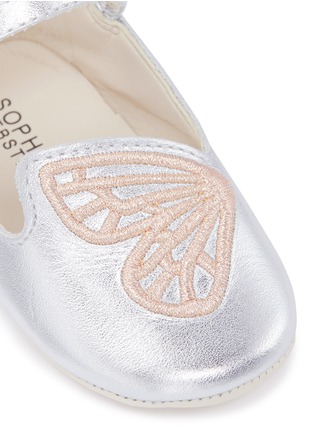 Detail View - Click To Enlarge - SOPHIA WEBSTER - 'Bibi Butterfly Baby' embroidered leather infant flats