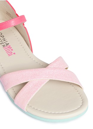 Detail View - Click To Enlarge - SOPHIA WEBSTER - 'Chiara Mini' butterfly appliqué glitter toddler sandals