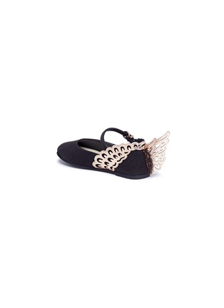 Figure View - Click To Enlarge - SOPHIA WEBSTER - 'Evangeline Mini' butterfly appliqué suede toddler Mary Jane flats