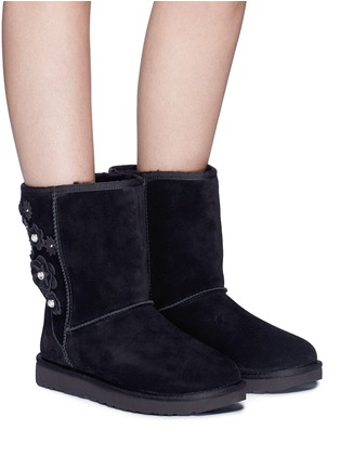 Figure View - Click To Enlarge - UGG - 'Classic Short' floral appliqué boots