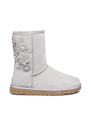 Main View - Click To Enlarge - UGG - 'Classic Short' floral appliqué boots