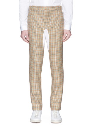 Main View - Click To Enlarge - 8ON8 - Jersey panel tartan plaid pants