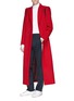 Figure View - Click To Enlarge - 8ON8 - Stripe trim wool melton coat