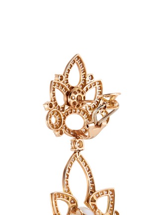 Detail View - Click To Enlarge - REPOSSI - 'Raani' diamond pearl 18k rose gold cutout drop earrings
