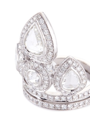 Detail View - Click To Enlarge - REPOSSI - 'Raani' diamond 18k white gold crown ring