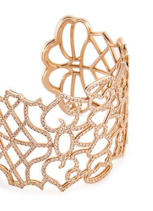 Detail View - Click To Enlarge - REPOSSI - 'Ere' diamond 18k rose gold floral cutout cuff