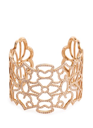 Main View - Click To Enlarge - REPOSSI - 'Ere' diamond 18k rose gold floral cutout cuff