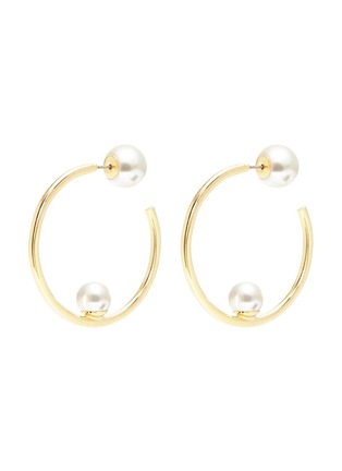 Main View - Click To Enlarge - JOOMI LIM - Swarovski pearl medium hoop earrings