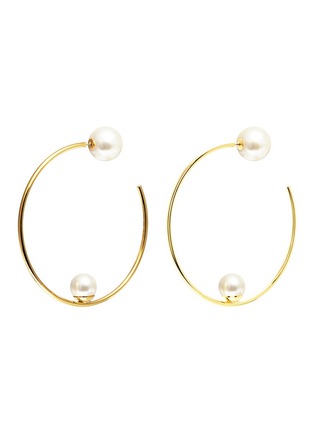 Main View - Click To Enlarge - JOOMI LIM - Swarovski pearl large hoop earrings