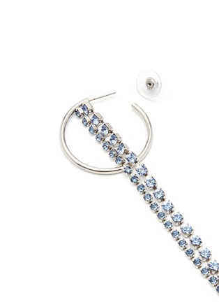 Detail View - Click To Enlarge - JOOMI LIM - 'Mad Maximalism' mismatched Swarovski crystal fringe drop hoop earrings