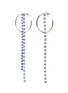 Main View - Click To Enlarge - JOOMI LIM - 'Mad Maximalism' mismatched Swarovski crystal fringe drop hoop earrings