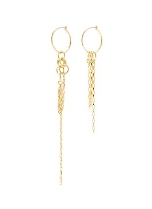 Main View - Click To Enlarge - JOOMI LIM - 'Not Your Basic' mismatched detachable chain small hoop earrings