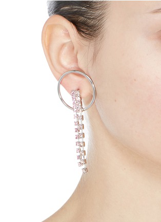 Figure View - Click To Enlarge - JOOMI LIM - 'Mad Maximalism' Swarovski crystal fringe hoop earrings