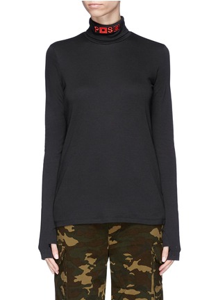 Main View - Click To Enlarge - PROENZA SCHOULER - PSWL graphic embroidered long sleeve turtleneck T-shirt