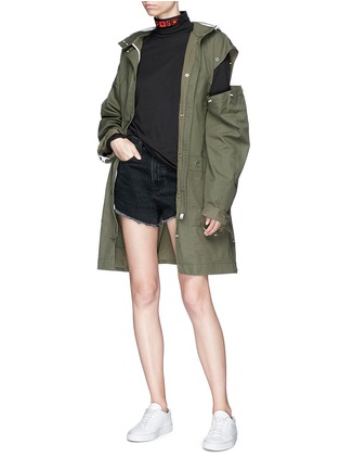 Figure View - Click To Enlarge - PROENZA SCHOULER - PSWL detachable sleeve hooded military coat