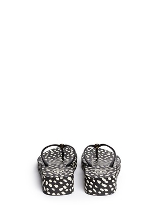 Back View - Click To Enlarge - TORY BURCH - 'Thandie' dot print wedge flip flops
