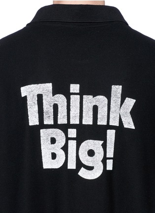 Detail View - Click To Enlarge - BALENCIAGA - 'Think Big!' slogan print oversized polo shirt