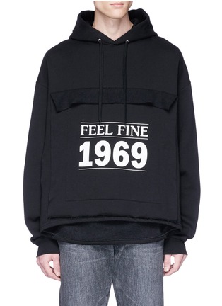 Main View - Click To Enlarge - BALENCIAGA - 'Feel Fine 1969' print layered hem hoodie