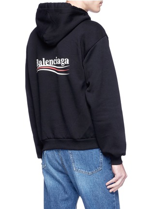 Back View - Click To Enlarge - BALENCIAGA - Logo print hoodie