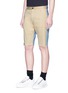 Front View - Click To Enlarge - BALENCIAGA - Denim panel twill shorts
