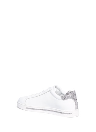 Detail View - Click To Enlarge - RENÉ CAOVILLA - Strass trim leather sneakers