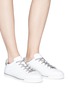 Figure View - Click To Enlarge - RENÉ CAOVILLA - Strass trim leather sneakers