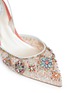Detail View - Click To Enlarge - RENÉ CAOVILLA - Strass embellished lace and leather slingback pumps