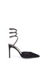 Main View - Click To Enlarge - RENÉ CAOVILLA - 'Snake' strass coil anklet suede pumps