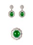 Main View - Click To Enlarge - SAMUEL KUNG - Diamond jadeite 18k gold ring and earrings set