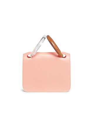 Main View - Click To Enlarge - ROKSANDA - 'Neneh' wood acrylic ring handle leather bag