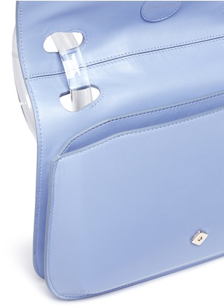Detail View - Click To Enlarge - ROKSANDA - 'Neneh' wood acrylic ring handle leather bag