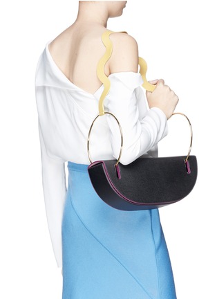 Figure View - Click To Enlarge - ROKSANDA - 'Elba' metal ring wavy strap leather shoulder bag