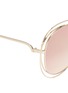 Detail View - Click To Enlarge - CHLOÉ - 'Carlina' overlap wire rim round metal mirror sunglasses