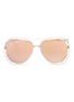Main View - Click To Enlarge - CHLOÉ - 'Carlina' overlap wire rim round metal mirror sunglasses