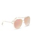 Figure View - Click To Enlarge - CHLOÉ - 'Carlina' overlap wire rim round metal mirror sunglasses