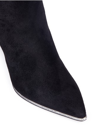 Detail View - Click To Enlarge - RENÉ CAOVILLA - Strass trim suede boots