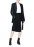 Figure View - Click To Enlarge - NEIL BARRETT - Pleated layered asymmetric skirt